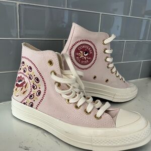 Converse Wmns Chuck 70 High 'Embroidered Florals - Blush Hush Pink'